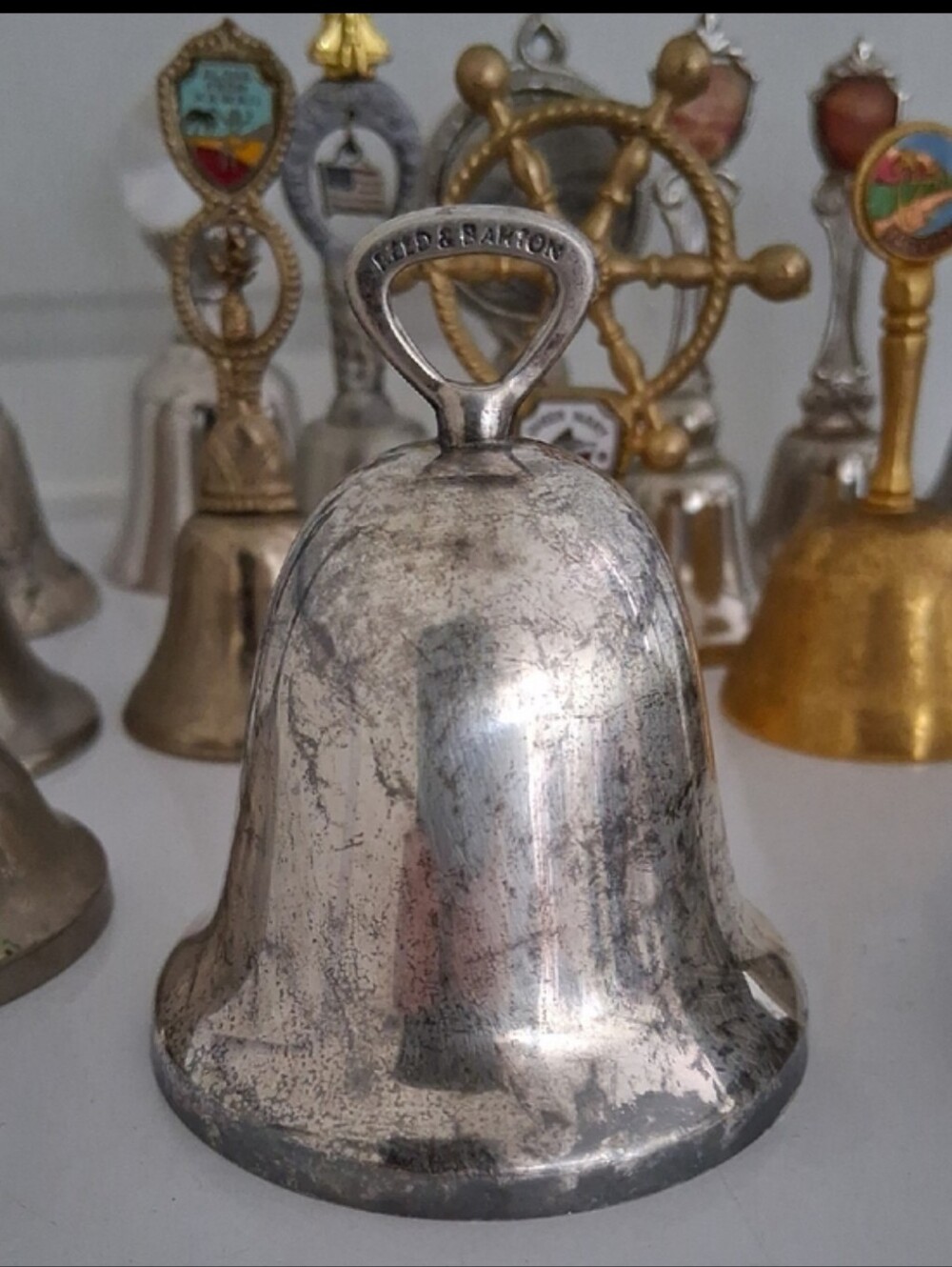 Bells Vintage Collectible Souvenir Bells Assortment - Silver & Brass (18 Pcs)
